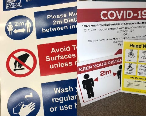 covid safety signs
